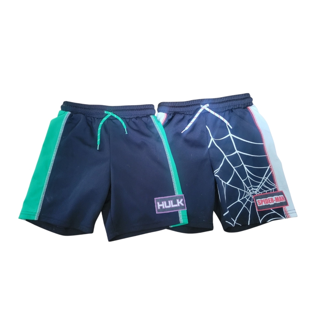 Marvel Avengers Hulk & Spider Man Athletic Shorts Boys Size 6